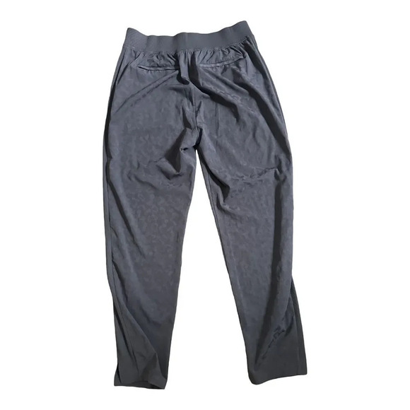 Athleta Brooklyn Textured Ankle Pant Size 6 Blue Leopard EUC Blue Animal Print - Picture 2 of 6